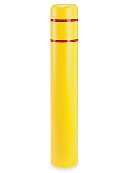 Reflective Bollard Sleeve - 8 x 52", Yellow with Red Tape H-7857
