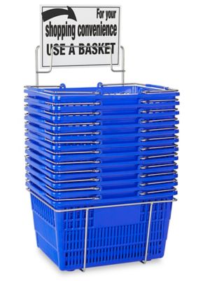  Hand-Held Shopping Baskets with Rack