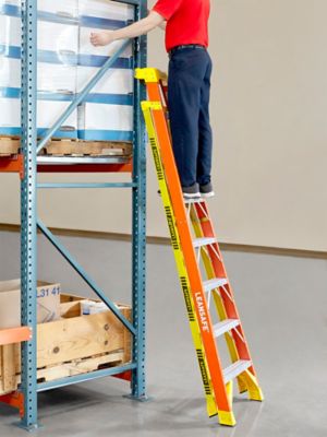 LeanSafe™ Fiberglass Step Ladder - 8' H-7908 - ULINE
