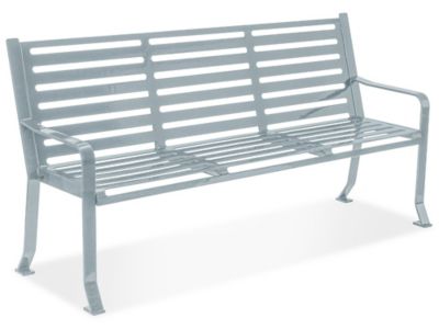 Terrace Bench with Back - 6', Gray H-7930GR - Uline