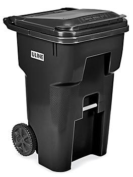 Uline Trash Can with Wheels - 65 Gallon, Black H-7937BL