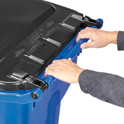 ULINE Trash Can with Wheels - 95 Gallon, Blue - H-7938BLU