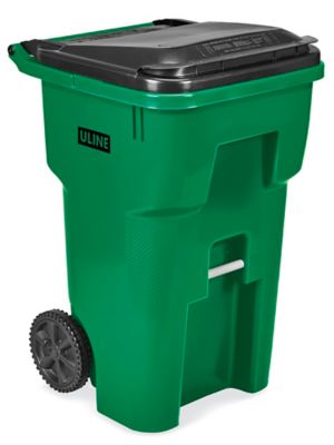 Rubbermaid® Trash Can with Wheels - 65 Gallon H-1578 - Uline