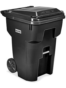 Uline Trash Can with Wheels - 95 Gallon, Black H-7938BL