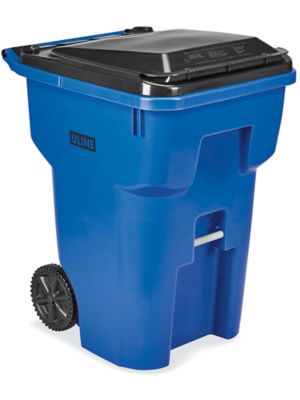 ULINE Trash Can with Wheels - 95 Gallon, Blue - H-7938BLU