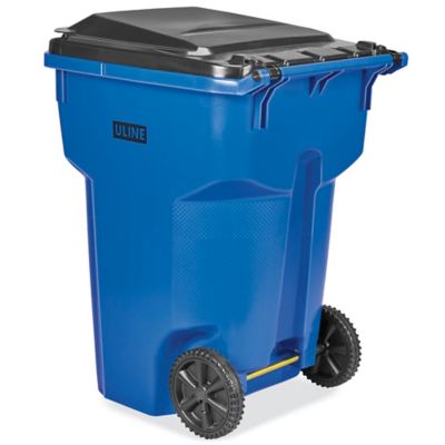 Uline Trash Can with Wheels - 95 Gallon, Blue H-7938BLU - Uline