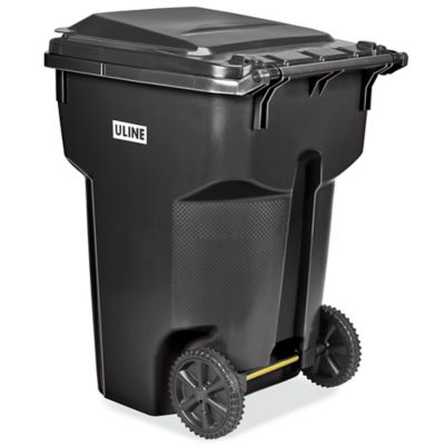 Uline Trash Can with Wheels - 35 Gallon, Green
