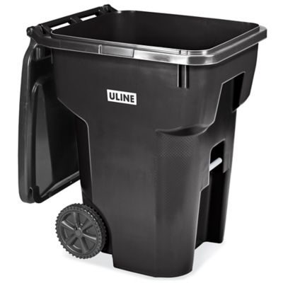 Hexagon Trash Can - 45 Gallon, Black H-6569 - Uline