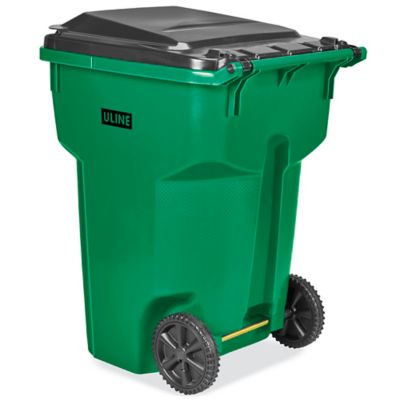 Uline Trash Can with Wheels - 95 Gallon, Green