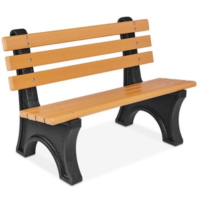  Recycled Plastic Bench with Back - 4'