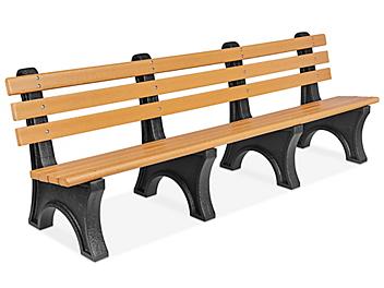 Recycled Plastic Bench with Back - 8', Cedar H-7942C