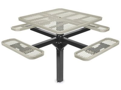 Inground Mount Picnic Table - 46" Square, Beige H-7951BE