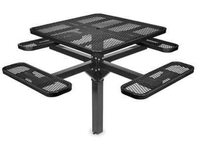Inground Mount Picnic Table - 46" Square, Black H-7951BL
