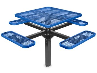 Inground Mount Picnic Table - 46" Square, Blue H-7951BLU