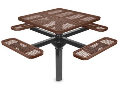 Inground Mount Picnic Table - 46" Square, Brown H-7951BR