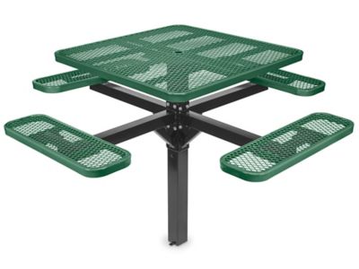 Inground Mount Picnic Table - 46" Square, Green H-7951G
