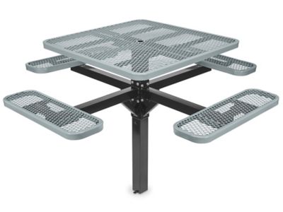 Inground Mount Picnic Table 46" Square, Gray H7951GR Uline