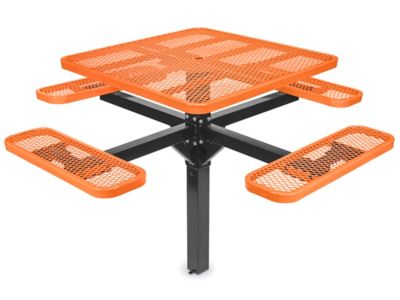 Inground Mount Picnic Table - 46" Square, Orange H-7951O