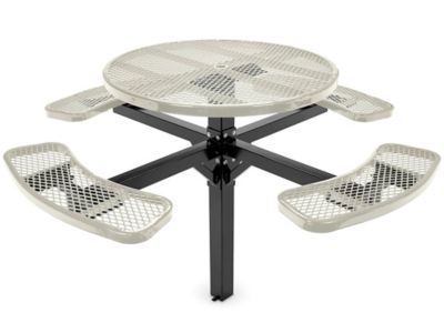 Inground Mount Picnic Table - 46" Round, Beige H-7952BE