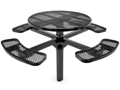 Inground Mount Picnic Table - 46" Round, Black H-7952BL