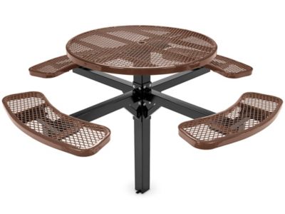 Inground Mount Picnic Table - 46" Round, Brown H-7952BR