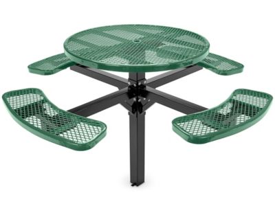 Inground Mount Picnic Table - 46" Round, Green H-7952G