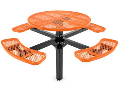 Inground Mount Picnic Table - 46" Round, Orange H-7952O