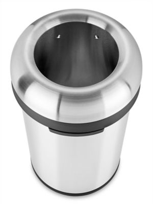 simplehuman Open Top Stainless Steel Trash Can - 30 Gallon - ULINE - H-7364