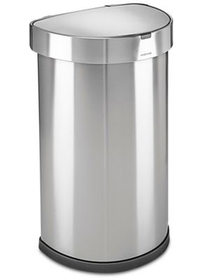 simplehuman® Slim Step-On Trash Can - 12 Gallon, Stainless Steel H-9187SIL  - Uline
