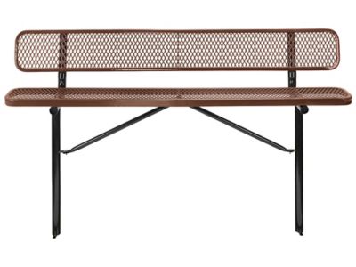 Inground Mount Bench with Back - 6', Brown H-7969BR