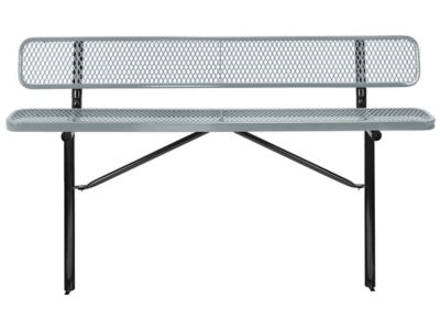 Inground Mount Bench with Back - 6', Gray H-7969GR