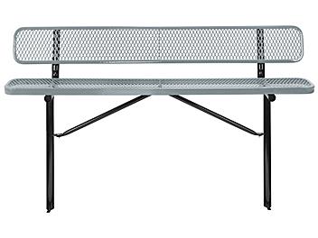Inground Mount Bench with Back - 6', Gray H-7969GR