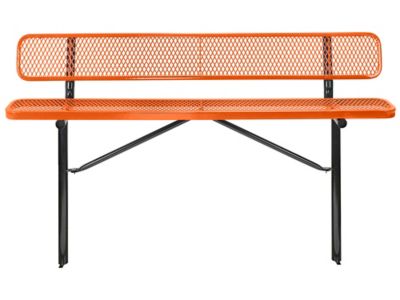Inground Mount Bench with Back - 6', Orange H-7969O