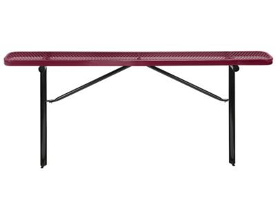 Inground Mount Bench without Back - 6', Burgundy H-7970BU