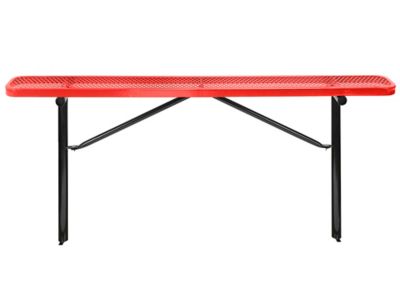 Inground Mount Bench without Back - 6', Red H-7970R