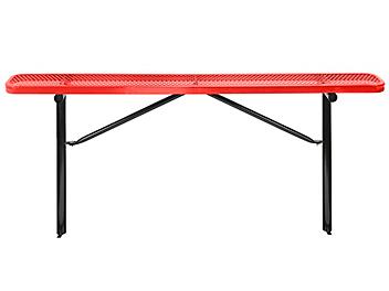 Inground Mount Bench without Back - 6', Red H-7970R