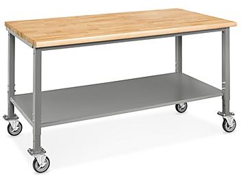 Mobile Heavy-Duty Packing Table - 72 x 36", Maple Top H-8020-MAP
