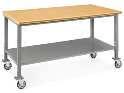 Mobile Heavy-Duty Packing Table - 72 x 36", Composite Wood Top H-8020-WOOD