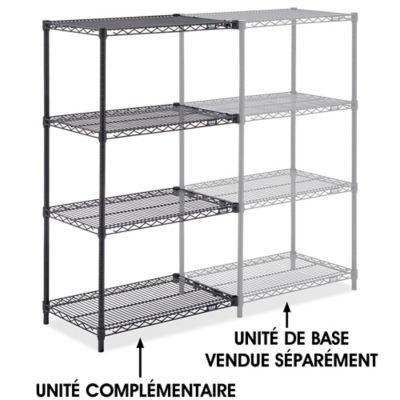 Black Wire Shelving Add-On Unit - 30 x 18 x 54" H-8021-54A