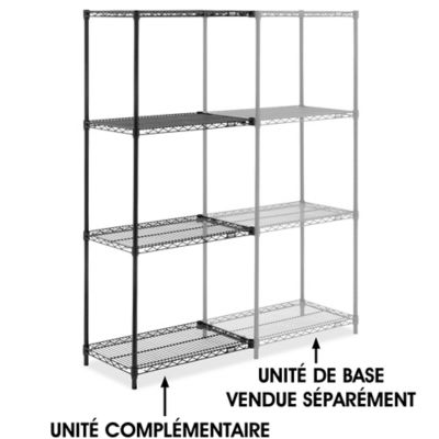 Black Wire Shelving Add-On Unit - 30 x 18 x 72" H-8021-72A