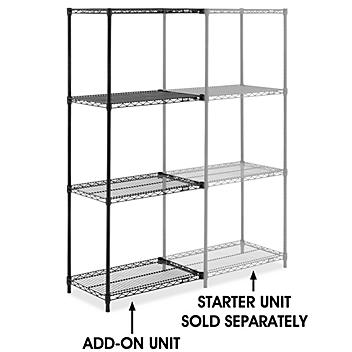Black Wire Shelving Add-On Unit - 30 x 18 x 72" H-8021-72A