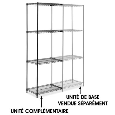 Black Wire Shelving Add-On Unit - 30 x 18 x 86" H-8021-86A