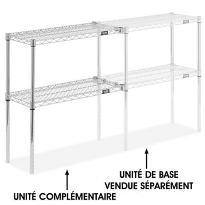 Add-On Unit for Two-Shelf Wire Shelving - 30 x 12 x 34", Chrome H-8024-34AC
