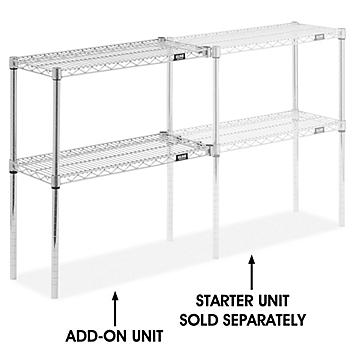 Add-On Unit for Two-Shelf Wire Shelving - 30 x 12 x 34"