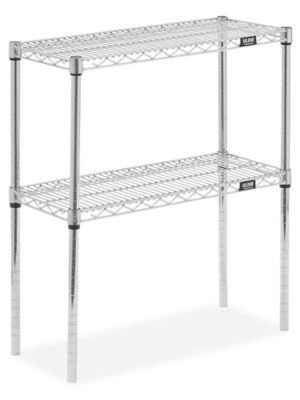 Two-Shelf Wire Shelving Unit - 30 x 12 x 34", Chrome H-8024-34C