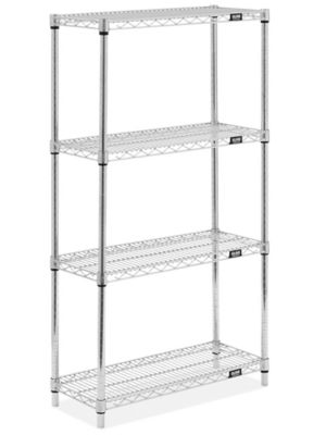 Chrome Wire Shelving Unit - 30 x 12 x 54" H-8024-54