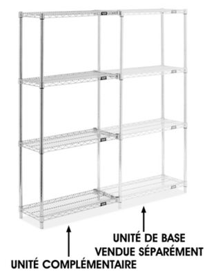 Chrome Wire Shelving Add-On Unit - 30 x 12 x 63" H-8024-63A