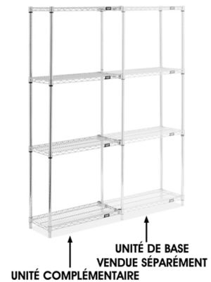 Chrome Wire Shelving Add-On Unit - 30 x 12 x 72" H-8024-72A