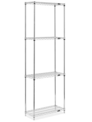 Chrome Wire Shelving Unit - 30 x 12 x 86" H-8024-86