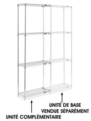 Chrome Wire Shelving Add-On Unit - 30 x 12 x 86" H-8024-86A
